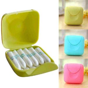 1piece Storage Box Travel Outdoor Portable Women Tampons Casket Holder Tool Set Color Random