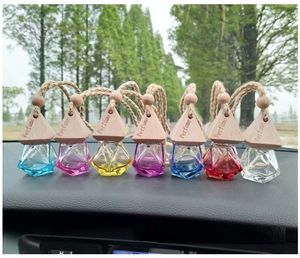 8ml Refillable Car Perfume Bottle Diffuser Hanging Empty Glass Bottles Air Freshener Clear Essential Oil Jar Pendant