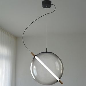 Lampada a sfera decorativa con illuminazione a sospensione in vetro di design moderno per camera da letto/soggiorno Lampada a LED per interni/luci a sospensione