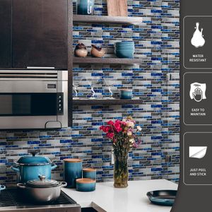 Art3D 30x30 cm Peel ve Sopa Backsplash Fayans Mermer 3D Duvar Çıkartmaları Mutfak Banyo Yatak Odası Çamaşır Odaları, Duvar Kağıtları (10 sayfalık) için Kendinden Yapışkanlı Su Geçirmez