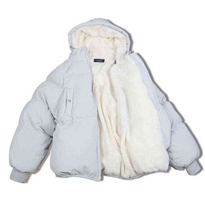 Cappotti oversize Giacca invernale Donna e uomo Coppie Parka Cappuccio Giacche di lana di agnello Chaquetas Mujer Cappotto corto invernale in cotone C5669 211130