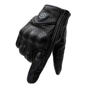 オートバイ手袋タッチスクリーンの防風通気性レザー手袋レーシング冷防振防止防止防水暖かい手袋H1022
