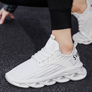 Wholesale 2021 Top Quality Running Shoes Mens Womens Sport Super Light Breathable Triple White Blue Outdoor Sneakers SIZE 39-44 WY02-H917