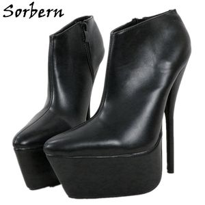 Sorbern Sexy Pointy Toe Ladies Pump Shoes 18cm Stilettos High Heel Night Club Footwear för Kvinnor Stor storlek 15 Unisex