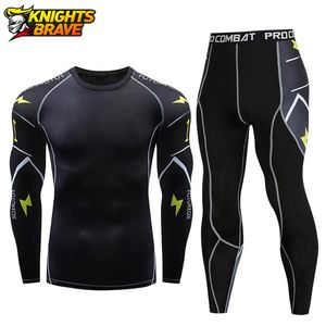 Motorcykeljacka Moto Men Tight Långärmad T-shirt + Pants Compression Sport Running Set Motorcykel Snabbtorkat Base Layer Suit Apparel