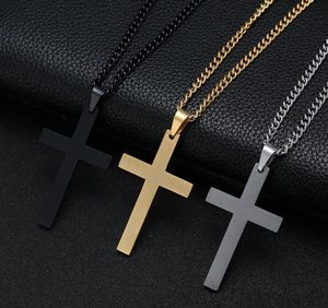 Herren Edelstahl Kreuz Anhänger Halsketten Party Supplies Männer Religion Glaube Kruzifix Charme Titan Stähle Kette Für Frauen Mode Schmuck Geschenk SN4844