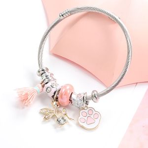 Corea dolce braccialetto carino fai da te zampa di gatto stampa filo rimbalzo braccialetti europei e americani eleganti gioielli di moda