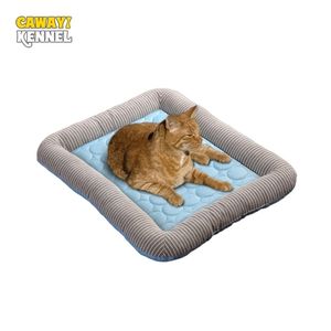 Cawayi kennel Hundkylmatta Pet Ice Pad Teddy Madrass Pet Cool Mats Bed Cat Summer Håll Cool Is Silk Kylande Hundmatta För Hundar 210915