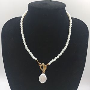 Promotional items Fashion imitation pearl necklace string CCB cross necklace pearl necklace girl jewelry Q2