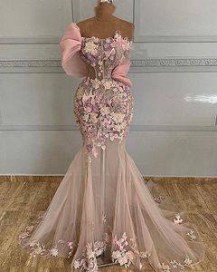 2022 Plus Rozmiar Arabski ASO EBI Luksusowy Syrenka Stylowe Prom Dresses Koronki Zroszony Wieczór Formalna Partia Druga Recepcja Urodziny Suknie Zaręczynowe Dress ZJ334