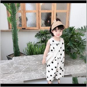 JumpsuitsRompers Baby Roupas Bebê Crianças Maternidade Drop entrega 2021 Meninas Jumpsuit Polka Dot Bonito Macacões Vestido de Verão Childrens sem mangas