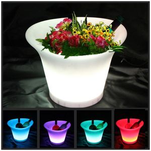 SK-LF08 (L36.5*W32.5*H27.2cm) 16 Color Changing LED Flower Pot Illuminated Planter With 24 Keys Remote Control 1pc Planters & Pots