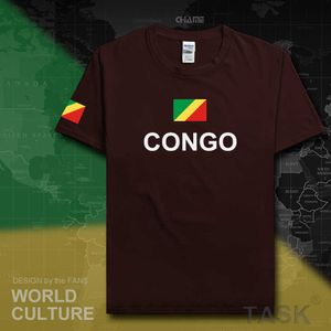 Kongo Cumhuriyeti Mens T Gömlek Formalar Ulus Tshirt Takım Pamuk T-shirt Spor Salonları Giyim Tees Ülke Spor COG Congolese X0621