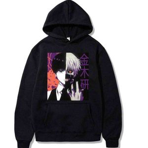 Tokyo Ghoul Hoodies erkek Kazak Uzun Kollu Rahat Kapüşonlu Erkek Kazaklar Y211118