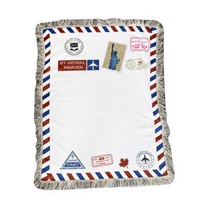 Sublimation Letter blankets Sublimation Blanks Throw Blanket with tassels Heat transfer printing shawl wrap sofa sleeping throw blankets for Heat Press 125*150cm