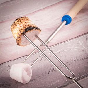 Stainless Steel BBQ Marshmallow Roasting Sticks Extending Roaster Telescoping KKB7903