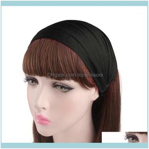 Aessories & Tools Productsfashion Solid Headband For Women Pure Cotton Three-In-One Elastic Bandanas Elasticated Wide Turban Headdress Hair