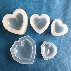 Cake Tools Love-Heart Silicone Mold Aroma Gypsum Plaster Mould For Car Decoration DIY Candle Resin Molds