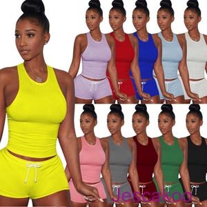 Kadınlar İki Parçalı Set Tasarımcı Eşofmanlar Kolsuz Bodycon Kadın Yelek Yaz Giysileri Rahat Jogger Suit Artı Boyutu Moda Seksi Kıyafetler