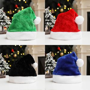 Christmas Santa Claus Hats 7 Colors Short Plush Caps Festival Party Cosplay Costumes Cap Xmas Decoration Accessories Red Hat BH4981 TYJ
