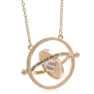 AsJerlya Time-Turner Hourglass Necklace For Women Female New Fashion Vintage Gold Chain Pendant Necklaces Gifts G1206