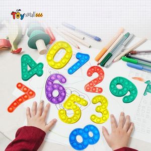 Number 0-9 Press it Bubble Autism Fidgets Toys Anti-stress Soft Sensory Gifts Reusable Squeeze Toys Stress Reliever Board Games on Sale