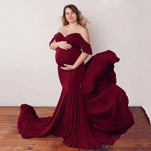 Vestidos de maternidade para fotografar mulheres grávidas sexy shouldless sereia vestido gravidez vestido bebê chuveiro fotografia adereços q0713