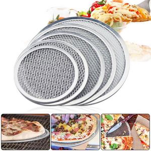 Pizza Tablett Metall Mesh Runde Pfannkuchen Dropship Net Backen 6-22 Gebäck Pan Werkzeuge Backen Net Zoll