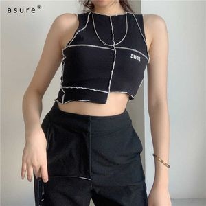 Crop Tank Tops Women Y2k Sexy Chest Breast Binder Female Going Out Sports Gothic Clothes 90s Aesthetic Grunge XT3697W0F 210712