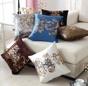 O mais recente travesseiro de 45x45cm, bronzeando e reluzente seleção de estilo de padrões nobres, textura de bens domésticos, apoia o logotipo personalizado