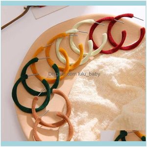 Jewelryvienkim 5 Colors Korean Fashion Circle Plush Hoop Earring For Women C-Shaped Earrings Cute Jewelry Round Brincos Party & Hie Drop Del