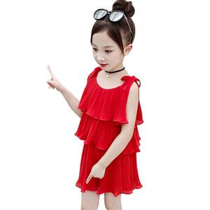 Abbigliamento per bambini Stirped Vest + Short 2PCS Abbigliamento per ragazze Set di lettere Summer Kid 6 8 10 12 14 210527