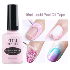 15ml Liquid Peel Off Tape Nail Glue Protect Varnish Anti-spill Latex Fast Dry Skin Care Protector 6pcs