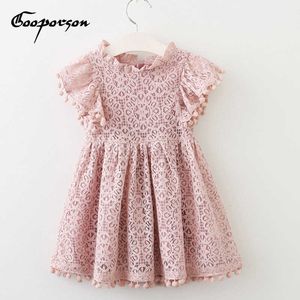 女の子のドレス夏の衣装ブランドの女の子の服レースとボールデザインの赤ちゃん女の子のドレスパーティードレスvestidos 210715