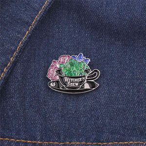 Whole 10PCS / LOT Witches Brew brooch Lapel Women Halloween Feminist Mother Gift Enamel Pin Broche