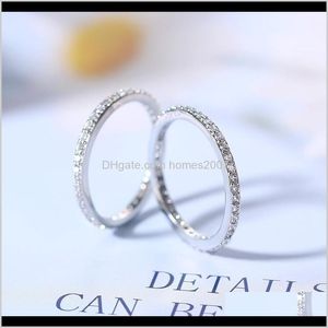 Jóias fina microscópio anéis de dedo redondo para mulheres promessa feminina noivado anel mulheres sier cor zircon jóias R638 casamento dro