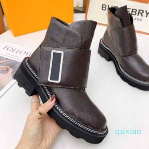 Women Platform Leather Martin Boot Top Designer Ankle Boots Luxury Ladies Winter Startade skor med l￥da storlek 35-42