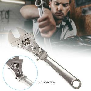 New 8/10 inch Adjustable Ratchet Wrench Folding Handle Dual-Purpose Pipe Wrench Spanner Key Hand Tool