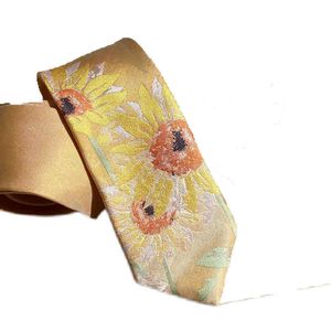 Male Men's Female Students Personality Necktie Autumn Sunflower Original Design Jacquard Tie Decoration