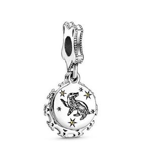 Fit Pandora Charm Bilezik Avrupa Gümüş Charms Boncuk Pangolin Sarı Kristal Kadınlar Için DIY Yılan Zinciri Bileklik Kolye Takı