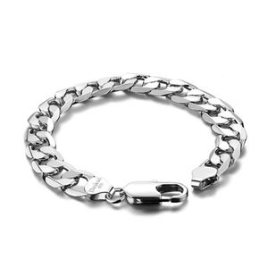 Individuell karaktärstil 925 Sterling Silver Wide Armband Contracted Design Gentleman Män Smycken Tillbehör