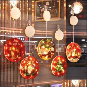 Christmas Decorations Festive & Party Supplies Home Garden Round Led Decoration Hanging Light Room Curtain Xmas Tree Ornaments New Year Shop