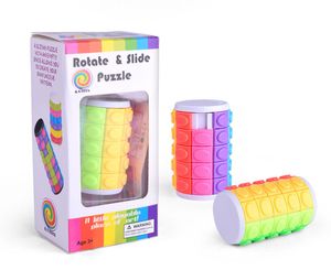 Stock 3D girar tobogán rompecabezas Torre cubos mágicos juguetes deslizantes cilindro juego educativo de inteligencia Mental para niños