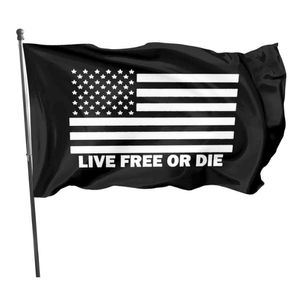 Live Free Or Die American 3x5ft Flaggen, 100D-Polyester-Außenbanner, lebendige Farben, hohe Qualität, mit zwei Messingösen