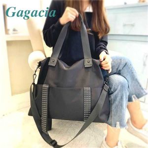 Gagacia Damskie Big Travel Bags Black Duża Pojemność Torebki dla Kobiet One-Ramię Torebka Nylon Weekend Torba 211118