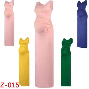 Womens Soft Long Fashion Pregnant woman Dress Women sleeveless Pregnancy Maternity Dress Nusring Maternity Casual Clothes G220309