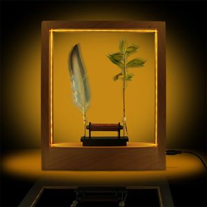 Slow Motion Frame LED Optical Illusion Sculpture Slow Down Time Action Picture Oggetto leggero Desktop Decor 210727