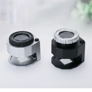 30X microscopio regla de Metal escala plegable lupa de tela K9 lentes ópticos negro pintura en aerosol lupa de bolsillo 10543
