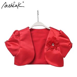 Acthink Baby Girls Floral Bolero Brand Princess с коротким рукавом свадебное платье на мыс для детей летние пальто для 211204