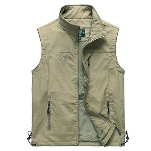 Casual Vest Men Quick Dry Pographer Tactical Sleeveless Jackets Summer Outdoor Travels Lightweight Breathable Waistcoat Vest 211108